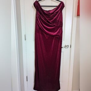 SLNY Deep Red Maxi Skirt